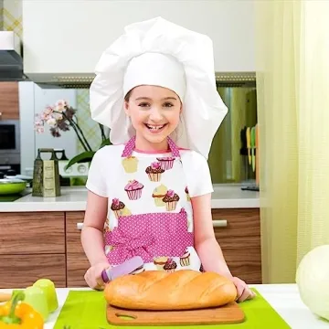 Cute Claswcalor Kids Baking Apron for Girls - Adjustable