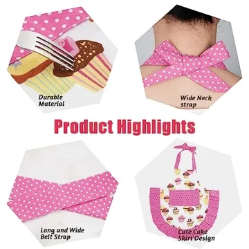 Cute Claswcalor Kids Baking Apron for Girls - Adjustable