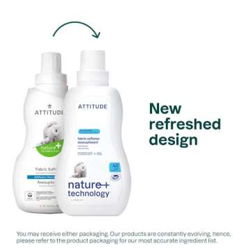 ATTITUDE Laundry Fabric Softener Liquid, Vegan and Naturally Derived Detergent, Plant Based, HE Washing Machine Compatible, Wildflowers, 40 Loads, 33.8 Fl Oz