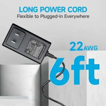 Power Adapter AC 100-240V to DC 12V 2A (2000mA) & 4-Way Power Splitter Cable for CCTV Security Camera/DVR/NVR/LED Strip Lights, UL/FCC/CE Certificated