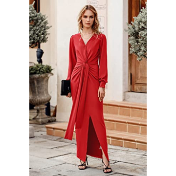 PRETTYGARDEN Women's Classic Red Dress - Small - Elegance Awaits