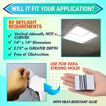 LATCH.IT 2-Pack RV Skylight Insulator | 14"x14"x2.75" RV Vent Insulator | RV Vent Insulation | RV Skylight Insulator | RV Skylight Cover w/ Reflective Surface | Instant Energy Savings!