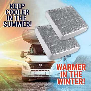 LATCH.IT 2-Pack RV Skylight Insulator | 14"x14"x2.75" RV Vent Insulator | RV Vent Insulation | RV Skylight Insulator | RV Skylight Cover w/ Reflective Surface | Instant Energy Savings!