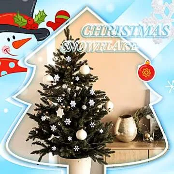 Sawysine 150 Pcs Mini Snowflakes for Crafts Glitter Resin Snowflakes Plastic Small Snowflake Ornaments with Storage Box for Christmas Winter Party Scrapbooking DIY Cake Home Decor 3 Size(White)