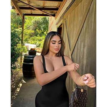 GOBLES Women's Casual Summer Sleeveless Mini Sexy Bodycon Tank Club Dress Black