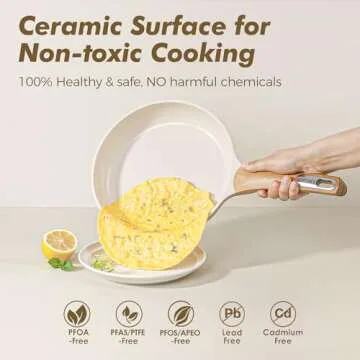 SENSARTE Ceramic Pots and Pans Set Nonstick, Kitchen Cookware Sets, 14-Piece Induction Cookware, Non...