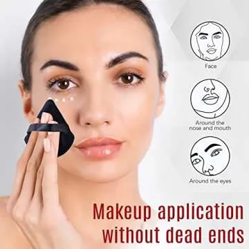 Foonbe Triangle Makeup Sponge, Soft Triangle Makeup Sponge Beauty Gift Set, Reusable Velour Cosmetic Foundation Blender for Loose Powder and Contouring, Beauty Tool (6 Pcs)