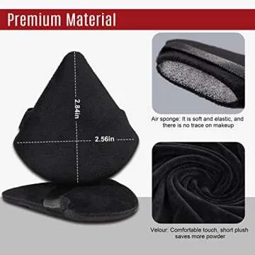 Foonbe Triangle Makeup Sponge, Soft Triangle Makeup Sponge Beauty Gift Set, Reusable Velour Cosmetic Foundation Blender for Loose Powder and Contouring, Beauty Tool (6 Pcs)
