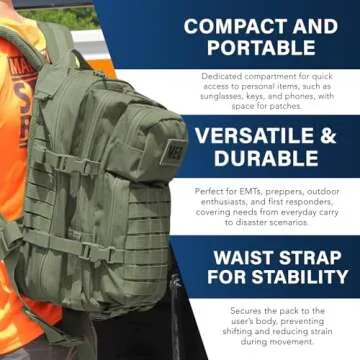 Luminary Tactical Trauma Kit - Fully Stocked First Aid Trauma & Emergency Survival Medical Kit, First Responder Backpack for EMS/EMT, Essential Supplies for Preppers & Professionals (Olive Drab)