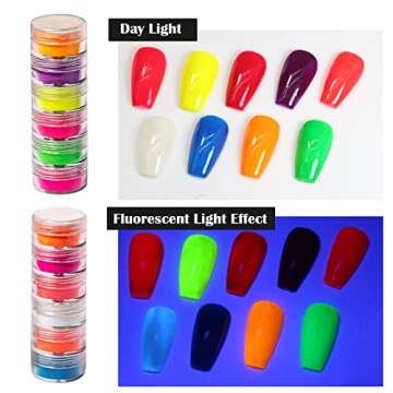 DAGEDA 24 Color Pigment Nail Powder Dust, Colorful Iridescent Glitter Ultrafine Luminous Pearlescent High-Gloss Halo Powder, 3D DIY Nail Art Decoration