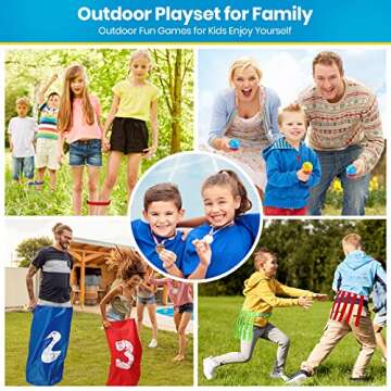 Skirfy 47PCS Carnival Games Potato Sack Race Bags for Adult and Kids, Egg Spoon Race Game, 3-Legged ...