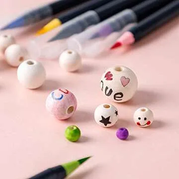 500pcs 20mm Wood Beads Natural Unfinished Round Wooden Loose Beads Wood Spacer Beads for Craft Making Decorations and DIY Crafts