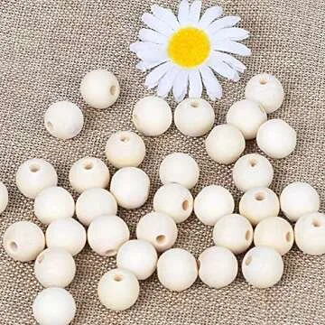 500pcs 20mm Wood Beads Natural Unfinished Round Wooden Loose Beads Wood Spacer Beads for Craft Making Decorations and DIY Crafts