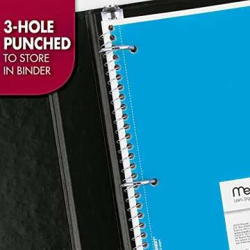 Mead Spiral Notebook, 24 Pack, 1-Subject, Wide Ruled Paper, 7-1/2" x 10-1/2", 70 Sheets per Notebook, Color Will Vary (05510)
