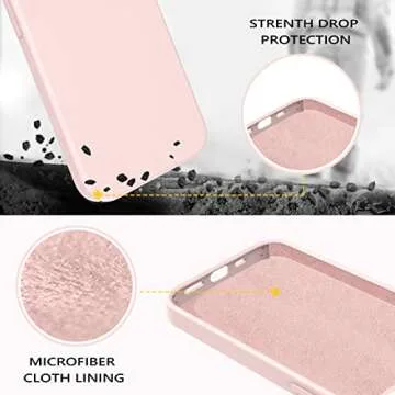 GUAGUA Compatible with iPhone 13 Case 6.1 Inch Liquid Silicone Soft Gel Rubber Slim Thin Microfiber Lining Cushion Texture Cover Shockproof Protective Phone Case for iPhone 13 Pink