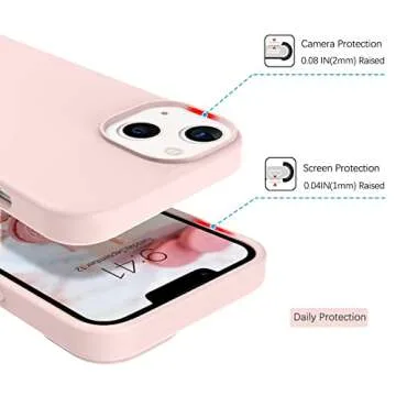 GUAGUA Compatible with iPhone 13 Case 6.1 Inch Liquid Silicone Soft Gel Rubber Slim Thin Microfiber Lining Cushion Texture Cover Shockproof Protective Phone Case for iPhone 13 Pink