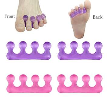 4 Pcs Toe Separators for Pedicure,Toe Separators for Women,Easy Finger and Toenail Polish Grooming,S...