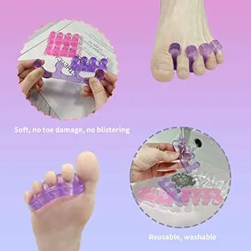 Comfortable 4 Pcs Toe Separators for Superior Pedicures