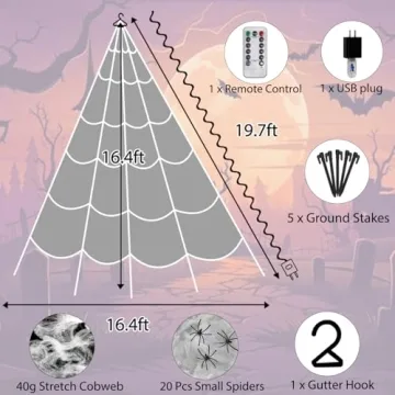 Halloween Spider Web Lights 550 LED 16.4FT Decor