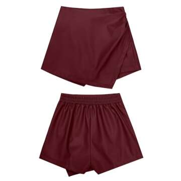 Luvamia High Waisted Faux Leather Skorts for Women
