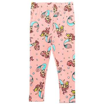 Disney Princess Ariel Little Girls Graphic T-Shirt Leggings and Scrunchie 3 Piece Outfit Set 7-8
