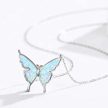 CUOKA MIRACLE Butterfly Necklace in Sterling Silver with Opal