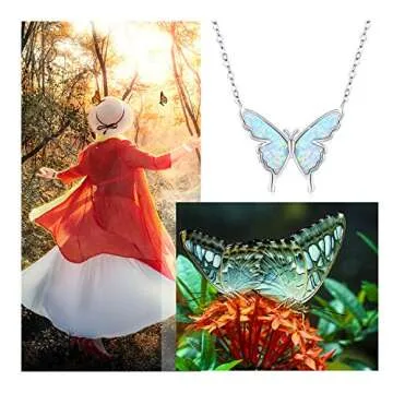 CUOKA MIRACLE Butterfly Necklace in Sterling Silver with Opal