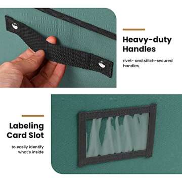 Holiday Cheer Premium Christmas Ornament Storage with 8 Tray – Christmas Storage Container with Dividers Perfect for Holiday Decorations– Fits 128 Holiday Ornaments – Tear-Proof Fabric