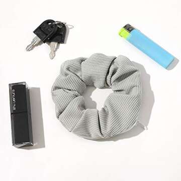Stylish Pocket Scrunchies with Hidden Zipper for Convenience