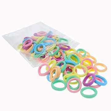 100 Pack Pastel Colorful Nylon Elastics Hair Tie Girls' Ponytail Holder Accessories