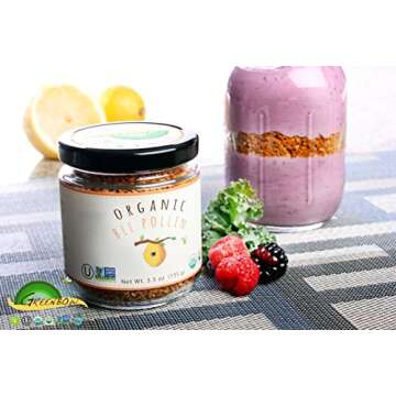 Greenbow Bee Pollen - 100% USDA Certified, Non-GMO, Halal, Kosher - Pure & Natural Superfood With Proteins, Vitamins & Minerals - Gluten Free - 155g