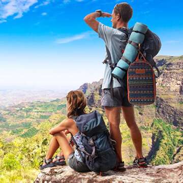 10pcs Backpacking Camping Cookware Kitchen Utensil BBQ Organizer Travel Mess Kit with Water Resistant Case, Cutting Board, Rice Paddle, Tongs, Scissors, Knife, Spork