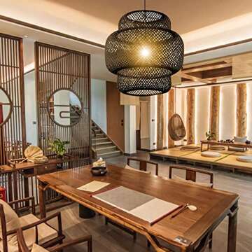Bamboo Pendant Light in Retro Japanese Style