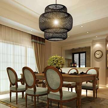 Bamboo Pendant Light in Retro Japanese Style
