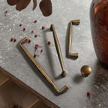 Goo-Ki Vintage Retro Antique Brass Zinc Alloy Cabinet Knob - Single Hole Center Affordable Luxury Ca...