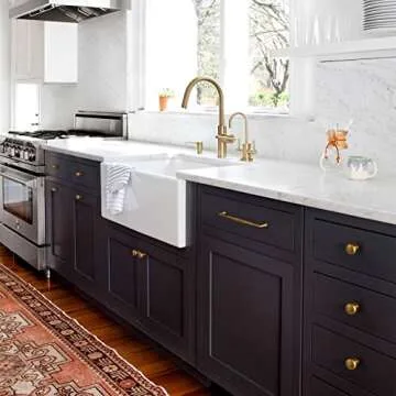 Goo-Ki Vintage Antique Brass Cabinet Handle - 6 Pack Premium Style