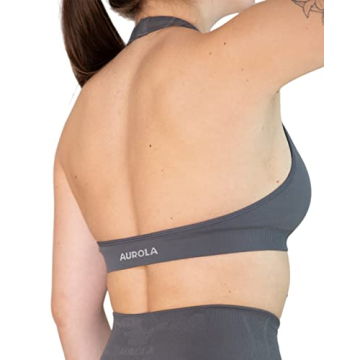 AUROLA Moon Halter Backless Sport Bra Soft Adjustable Padded