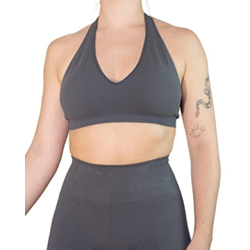 AUROLA Moon Halter Backless Sport Bra Soft Adjustable Padded