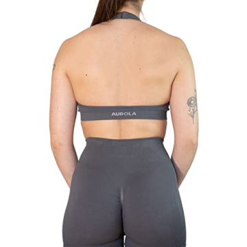 AUROLA Moon Halter Backless Sport Bra Soft Adjustable Padded