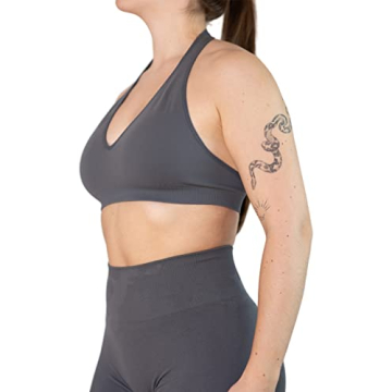 AUROLA Moon Halter Backless Sport Bra Soft Adjustable Padded