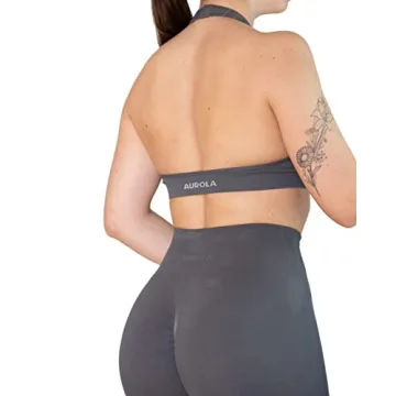 AUROLA Moon Halter Backless Sport Bra Soft Adjustable Padded