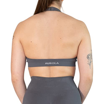 AUROLA Moon Halter Backless Sport Bra Soft Adjustable Padded