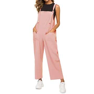 TrendyCosmo Women's Casual Plus Size Jumpsuit with Pockets