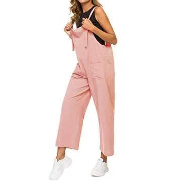 TrendyCosmo Women's Casual Plus Size Jumpsuit with Pockets