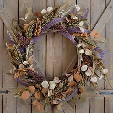 GAUDIUM 20" Autumn Leaves Eucalyptus Wreath for Decor