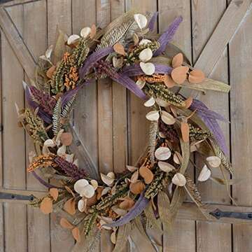 GAUDIUM 20" Autumn Leaves Eucalyptus Wreath for Decor