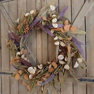 GAUDIUM 20" Autumn Leaves Eucalyptus Wreath for Decor