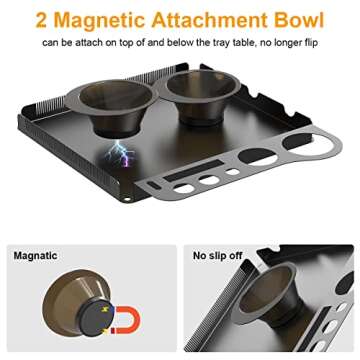 Salon Tray on Wheels with 2 Magnetic Bowls, Rolling Metal Aluminum Tray Cart Height Adjustable for H...