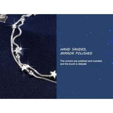 VGWON Silver Charm Link Bracelet - Adjustable, Stylish, and Elegant