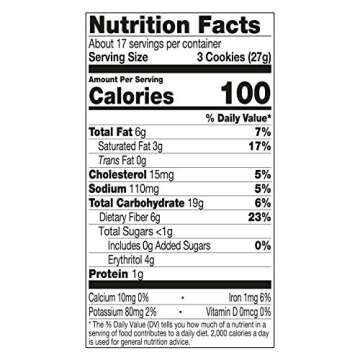 Chocolate Chip Cookies by Lily's | Crispy, Stevia Sweetened, No Added Sugar, Low Calorie | Fair Trade, & Non-GMO | Family Size, 16 ounce, 1-Pack